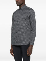 Emporio Armani Stretch cotton shirt with printed pattern