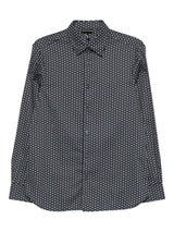 Emporio Armani Stretch cotton shirt with printed pattern