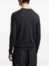 Emporio Armani Virgin wool sweater with raised jacquard pattern