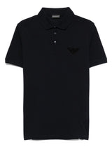 Emporio Armani Pique jersey polo shirt with eagle patch