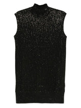 Emporio Armani Sequin high-neck sleeveless dress