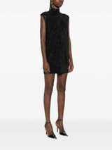 Emporio Armani Sequin high-neck sleeveless dress