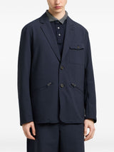Emporio Armani Single-breasted nylon seersucker blazer