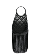 La Milanesa Quilted fringed-bottom clutch