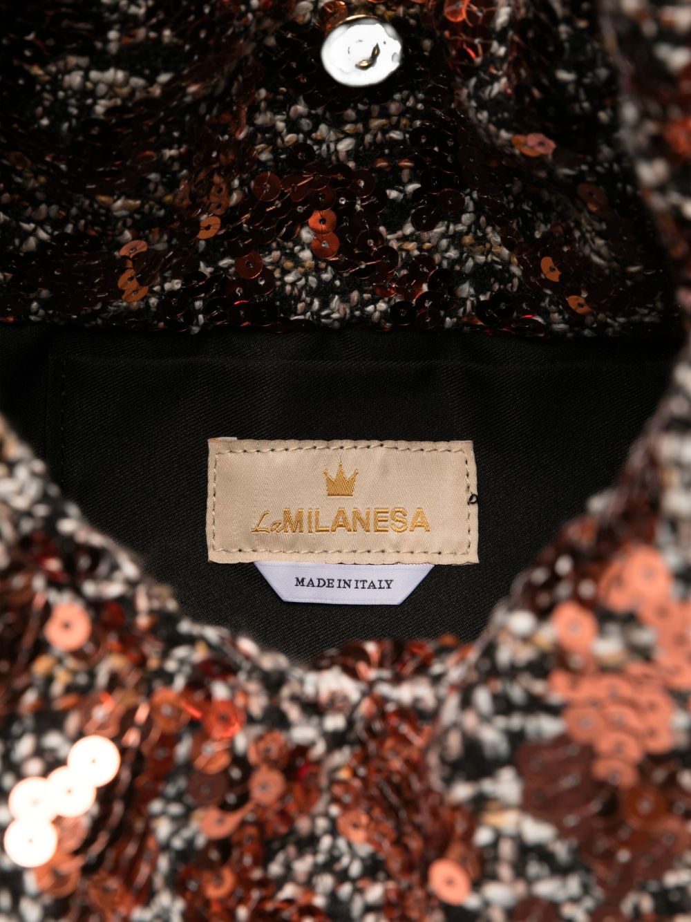La Milanesa Sequin-embellished triangle shoulder bag