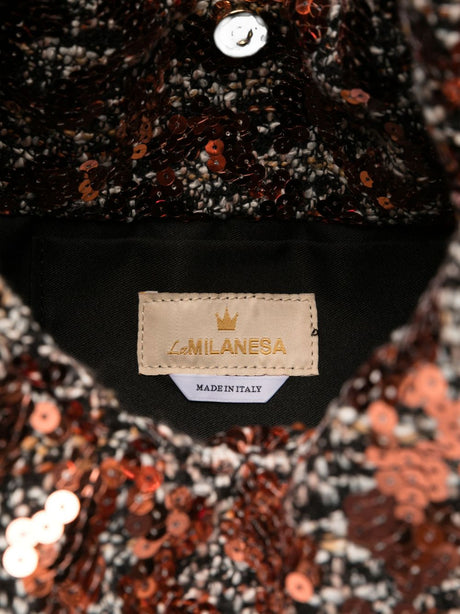 La Milanesa Sequin-embellished triangle shoulder bag