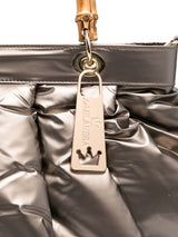 La Milanesa Bamboo-handle quilted tote bag