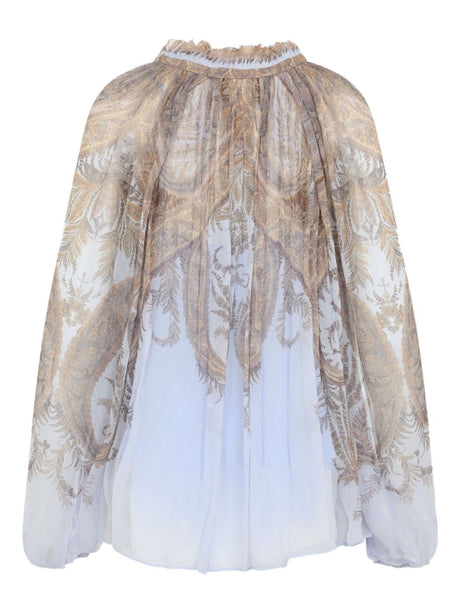 Zimmermann Paisley-print ruffled blouse