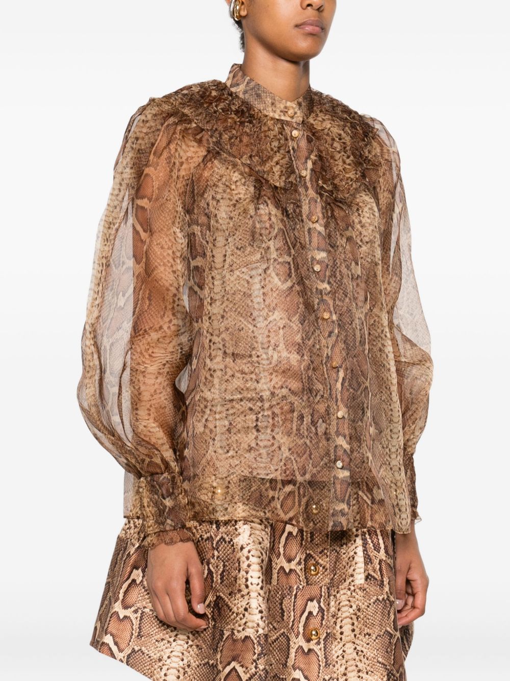Zimmermann Ruffle-trimmed silk shirt
