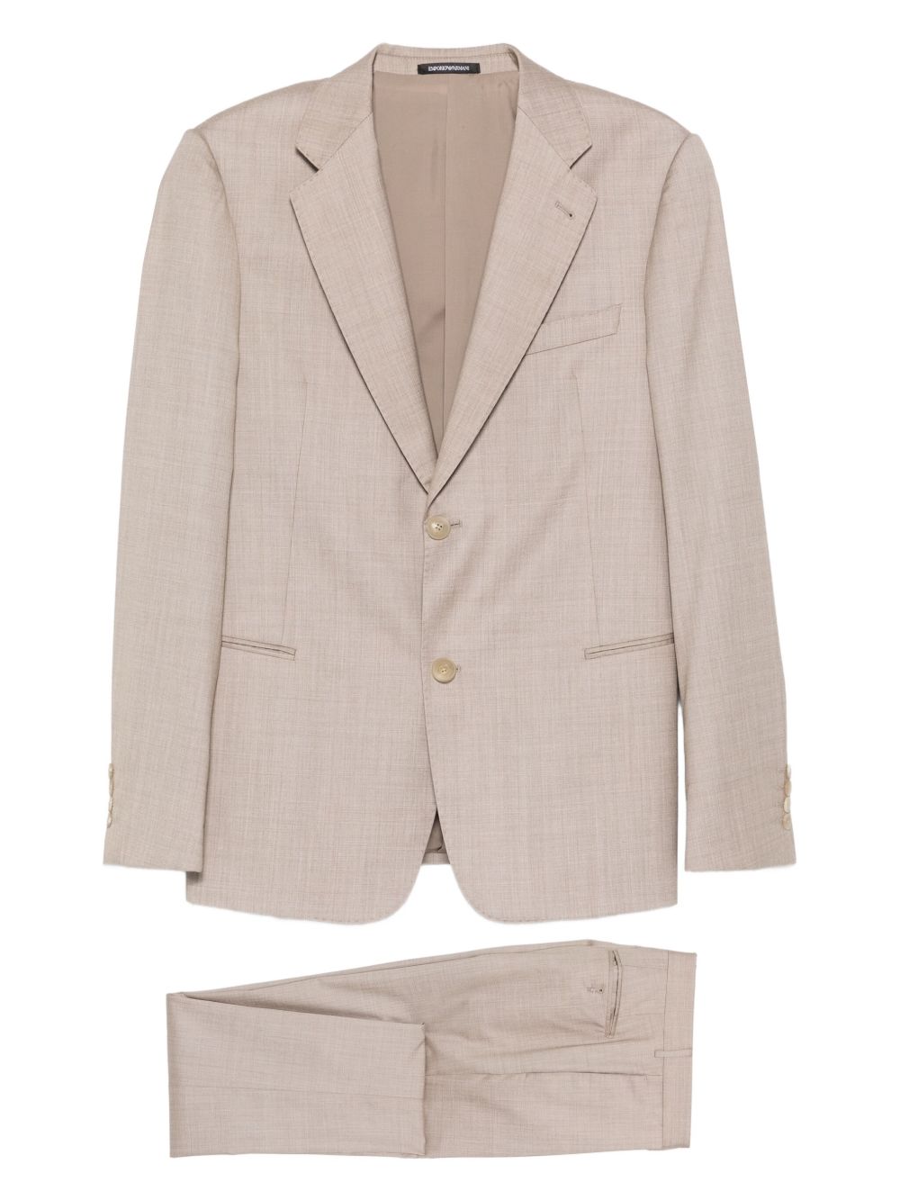 Emporio Armani Single-breasted suit with micro jacquard made of a wool and silk blend