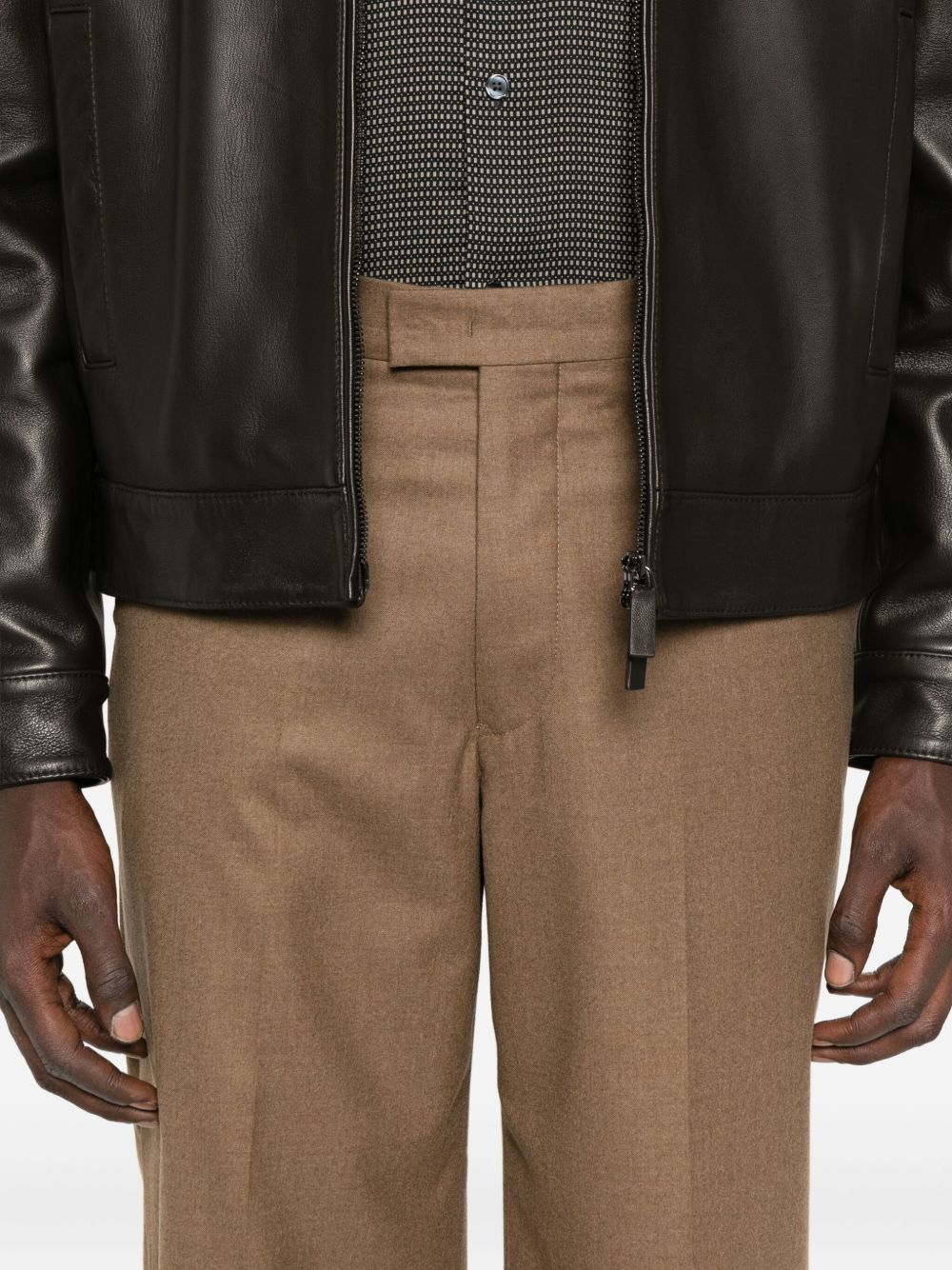 Emporio Armani Pressed-crease front-fastening trousers