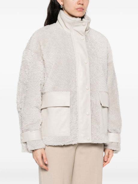 Emporio Armani Patch-pocket shearling jacket