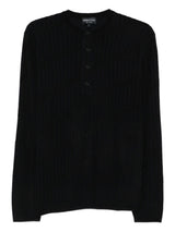 Emporio Armani Henley ribbed sweater
