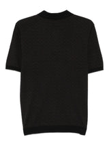 Emporio Armani Icon chevron jacquard polo neck sweater