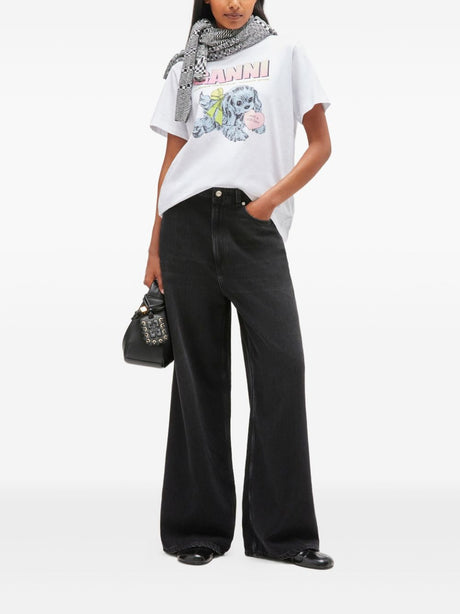 GANNI T-shirts and Polos White