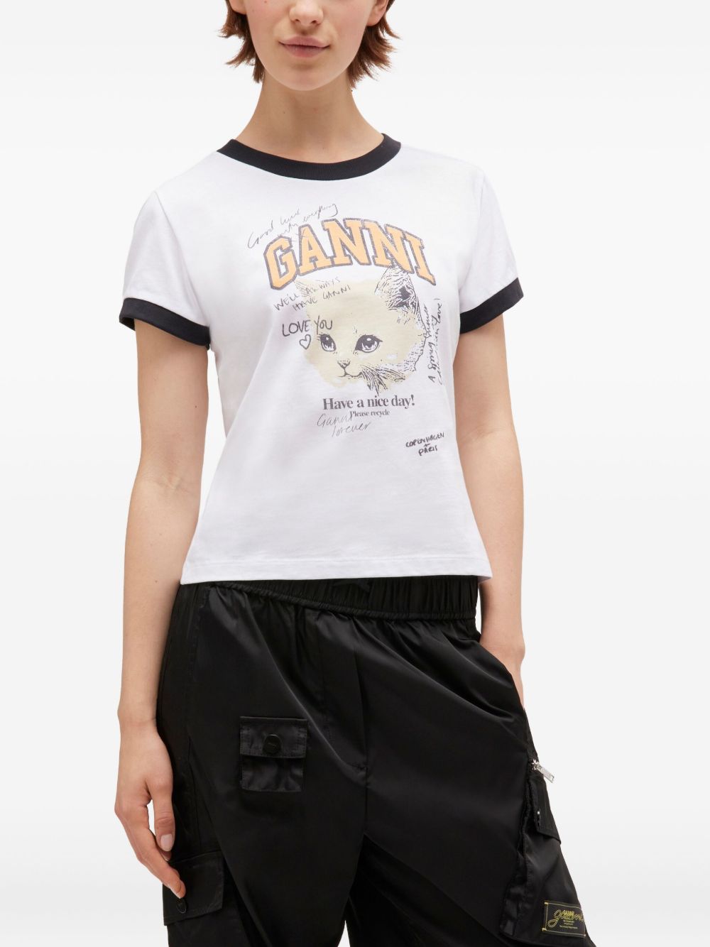 GANNI T-shirts and Polos White