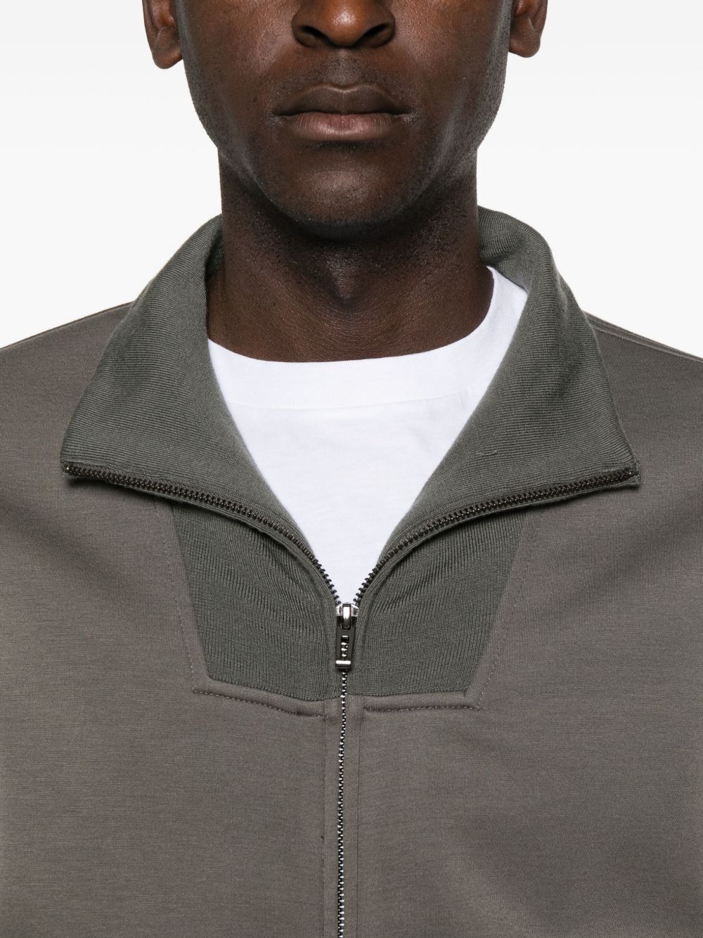 Emporio Armani Zip-front panelled sweater
