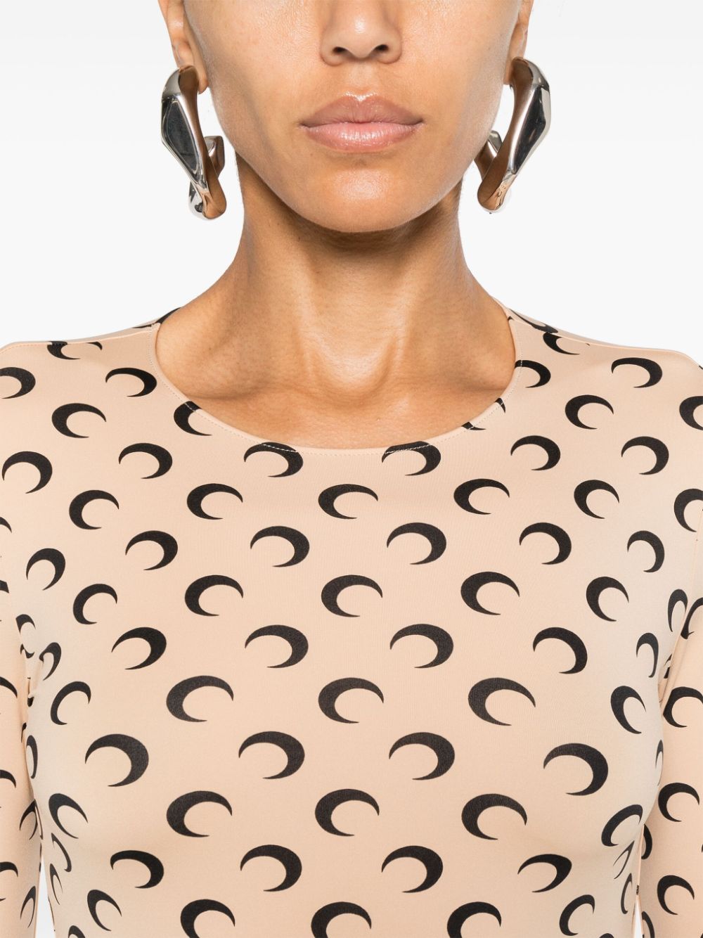 Marine Serre Crescent Moon-print top