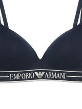 Emporio Armani ASV organic-cotton, padded triangle bra with logo underband