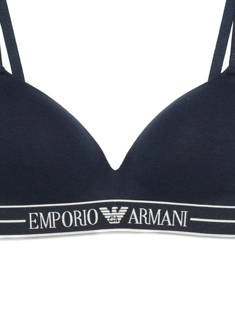 Emporio Armani ASV organic-cotton, padded triangle bra with logo underband