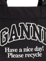 Ganni Recycled cotton large tote bag
