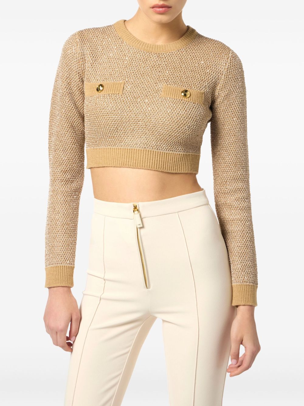 Elisabetta Franchi Sweaters Beige
