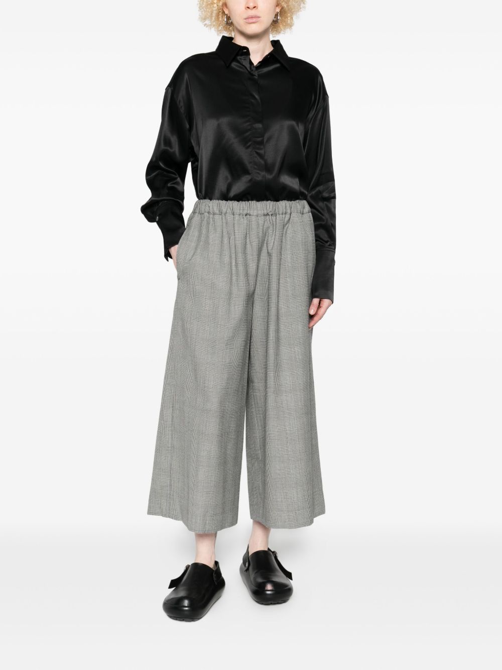 Comme Des Garcons Checked elasticated-waist trousers