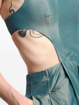 Emporio Armani Long dress with cut-out detail in taffeta