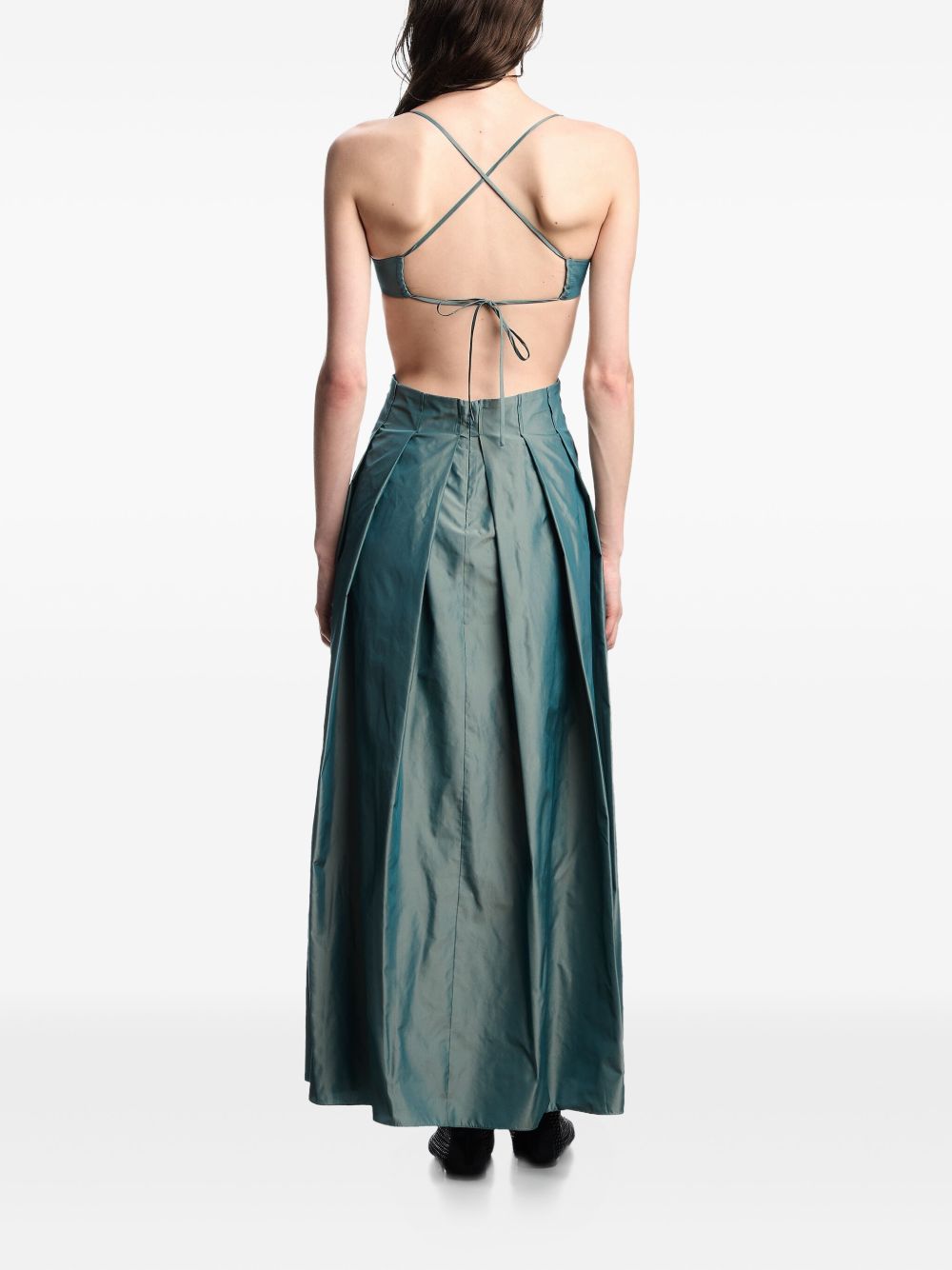 Emporio Armani Long dress with cut-out detail in taffeta