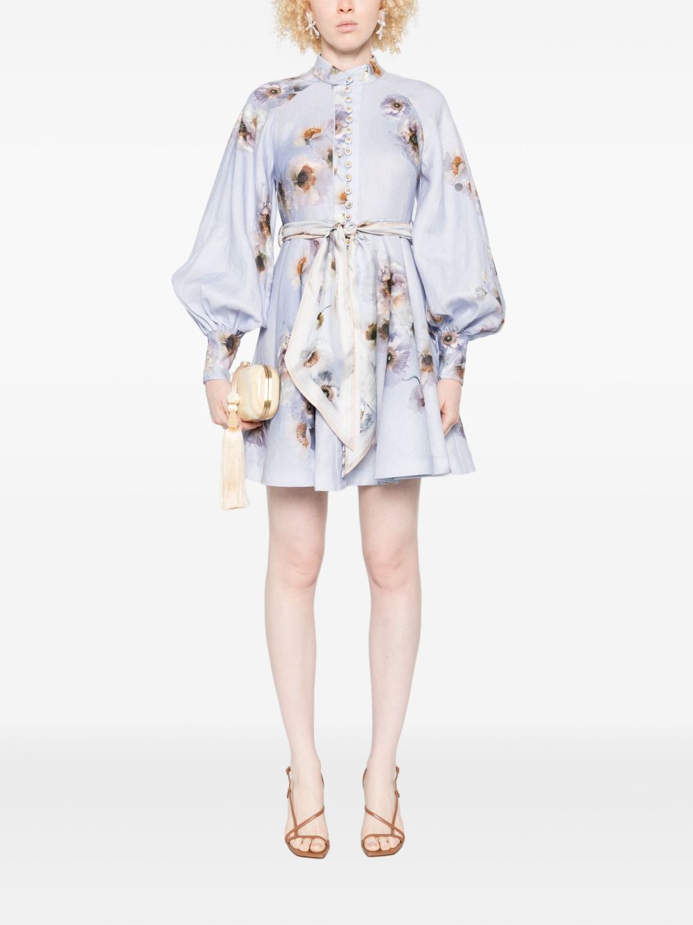 Zimmermann Floral-print linen mini dress