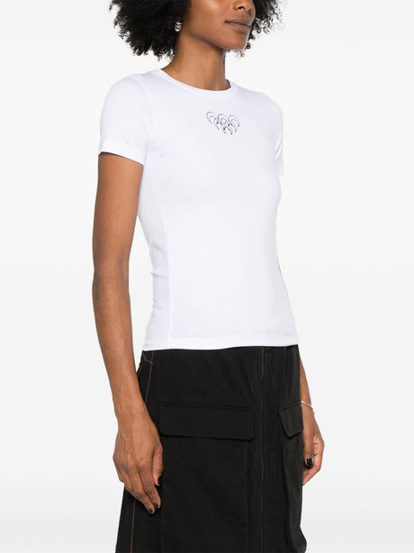 Marine Serre Crescent Moon-embroidery T-shirt