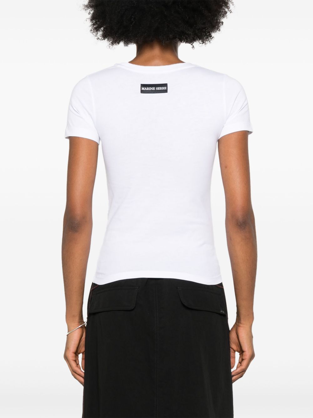 Marine Serre Crescent Moon-embroidery T-shirt