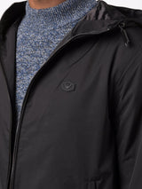 Emporio Armani Water-repellent nylon blouson with hood and logo patch