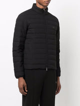 Emporio Armani Full-zip quilted nylon down jacket with eagle logo patch