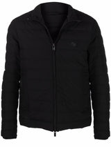 Emporio Armani Full-zip quilted nylon down jacket with eagle logo patch