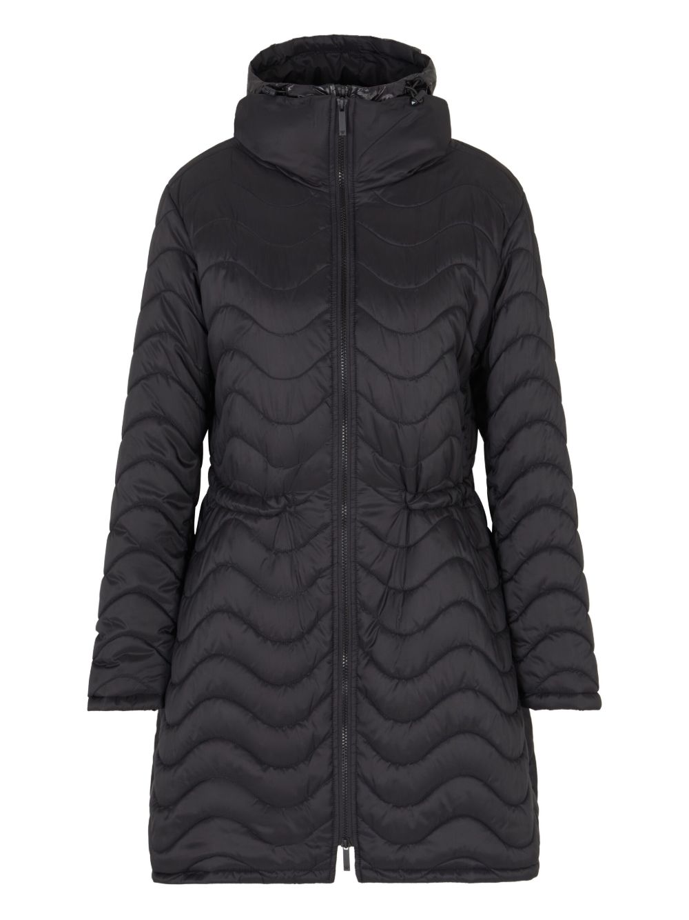 Emporio Armani ASV nylon wave-effect quilted jacket with bib front