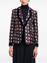 Emporio Armani Geometric jacquard blazer with velvet details