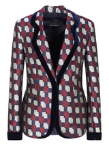 Emporio Armani Geometric jacquard blazer with velvet details