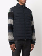 Emporio Armani Full-zip, sleeveless quilted nylon down jacket with eagle logo patch