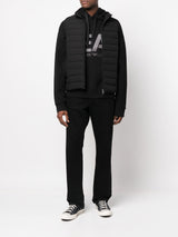 Emporio Armani Full-zip, sleeveless quilted nylon down jacket with eagle logo patch