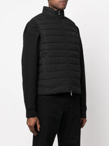Emporio Armani Full-zip, sleeveless quilted nylon down jacket with eagle logo patch