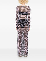 Pucci Abstract-print long-sleeve maxi dress