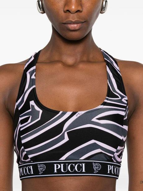 Pucci Racer-neck print bra
