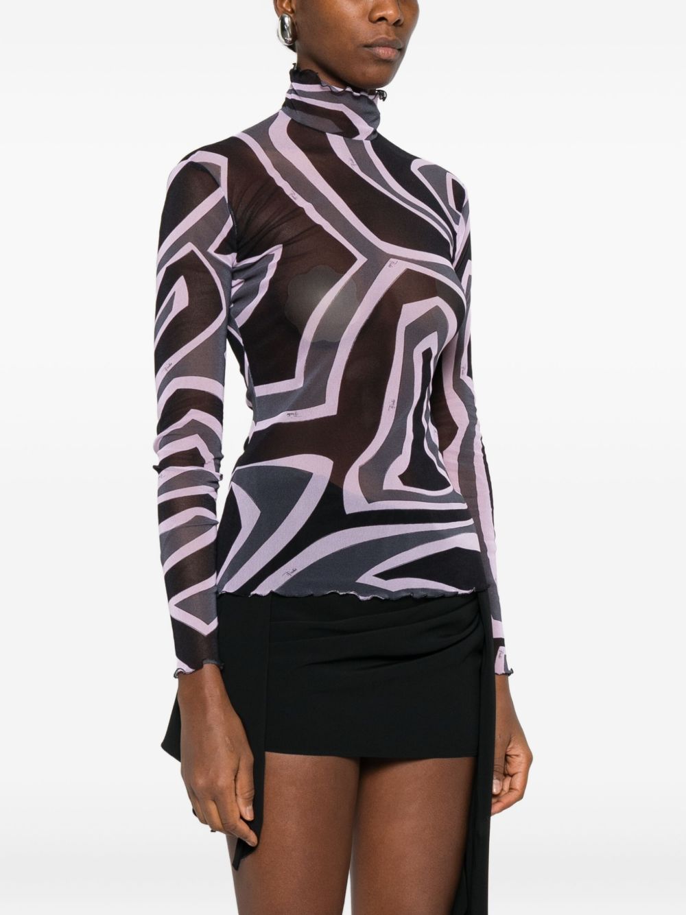 Pucci Abstract-print mesh top