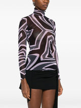 Pucci Abstract-print mesh top