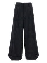 Comme Des Garcons Pinstripe cuffed trousers