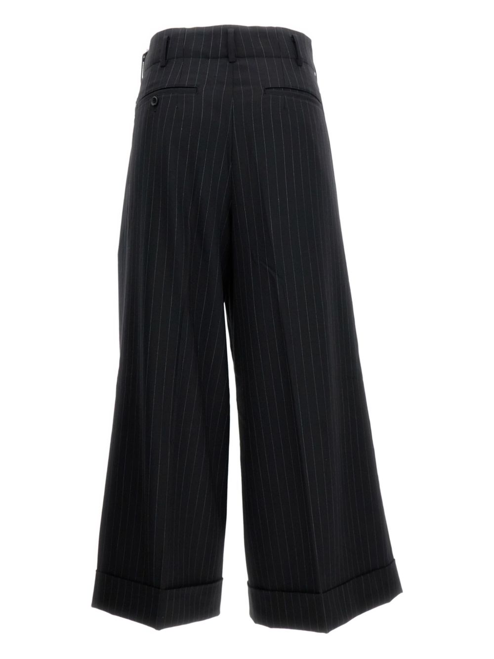 Comme Des Garcons Pinstripe cuffed trousers