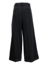 Comme Des Garcons Pinstripe cuffed trousers