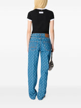 Marine Serre Moon Laser Blue Wash Denim Straight Jeans