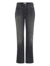Marine Serre Moon Laser Grey Wash Denim Straight Jeans